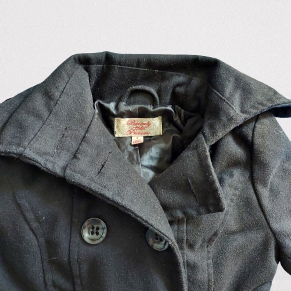 Beverly Hills Princess Black Wool Blend Jacket S - Picture 6 of 14